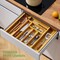 JumblWare 12.99 x 16.73 x 1.89" Bamboo Drawer Organizer and Extendable Kitchen Silverware Organizer
